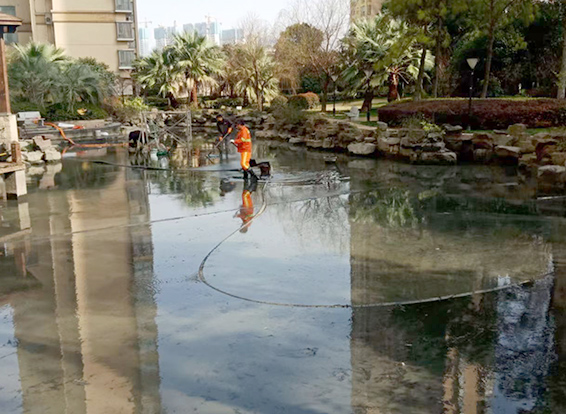 磐安景观池淤泥清理